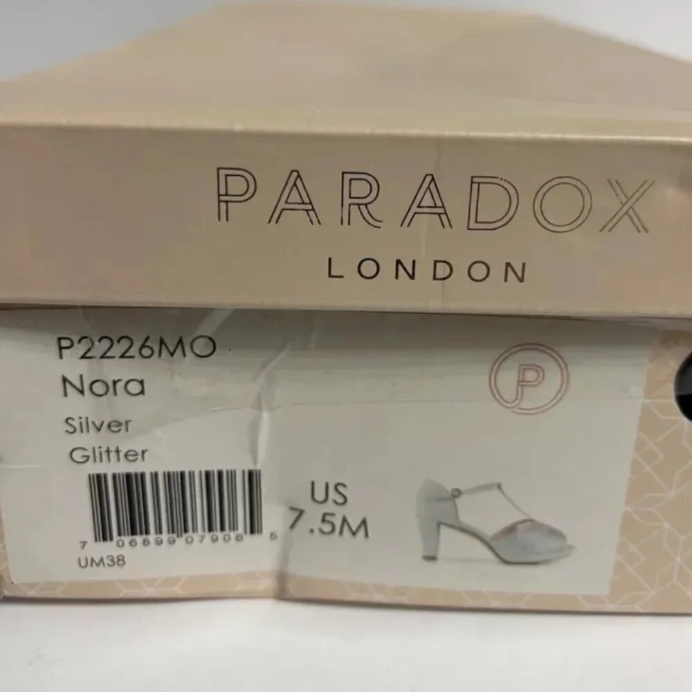 Paradox London Women’s Nora, Silver Glitter Pumps, Size 7.5 M